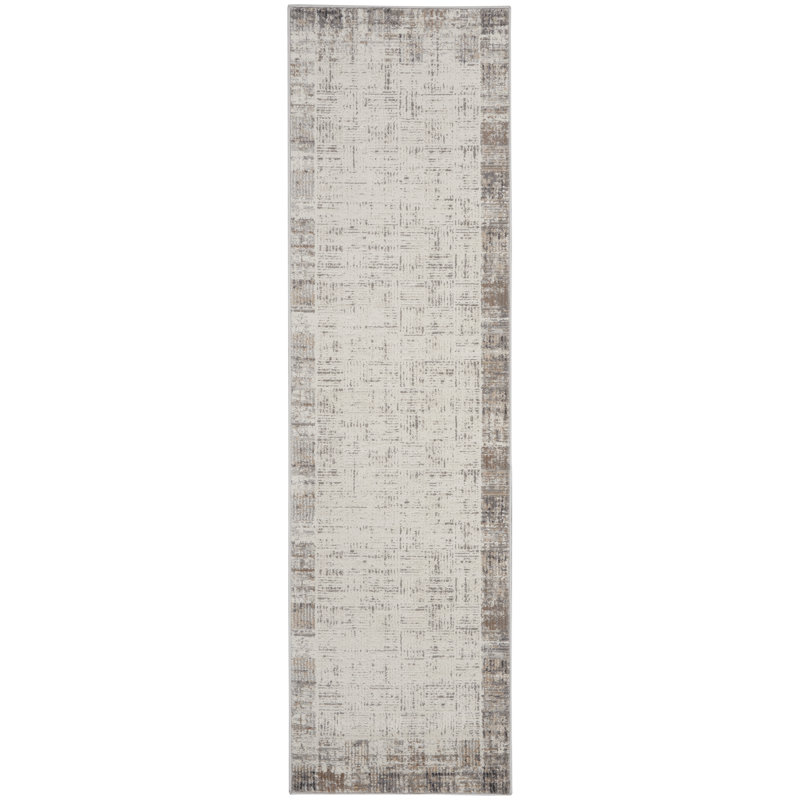 Tapis gris / ivoire Adriao, Tapis de couloir 2 pi x 6 pi