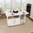 47" Multi-Functional Folding Dining Table with Storage Shelves & Wheels, Compact Space-Saving Desk for Kitchen, Dorm & Office, White
