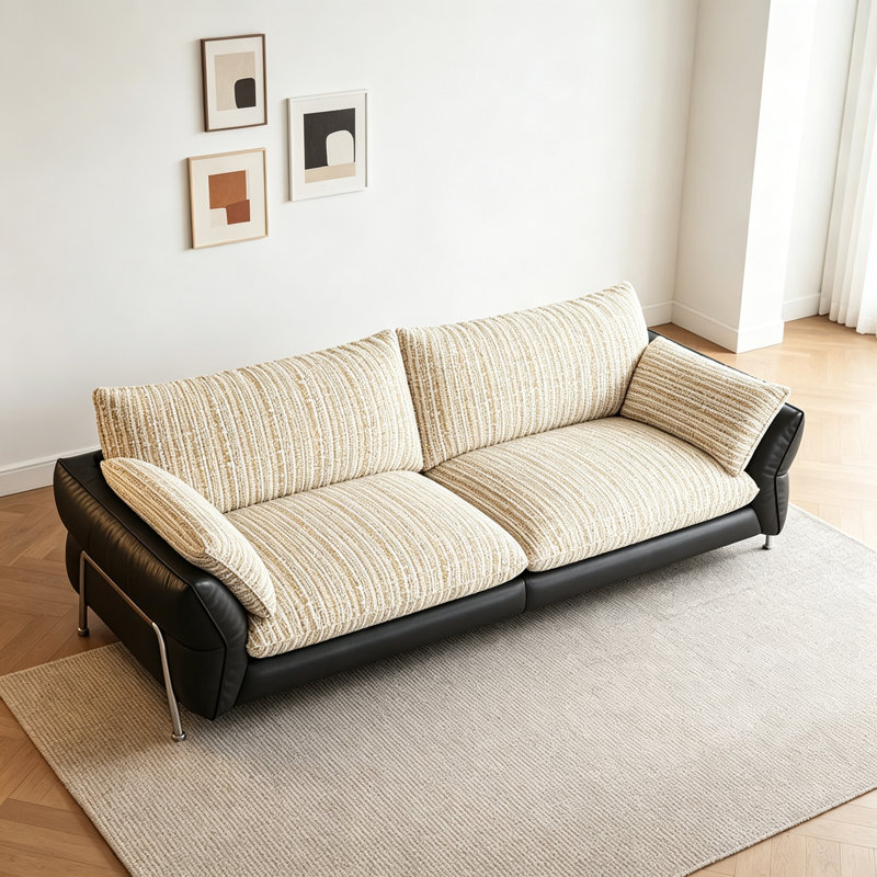 Canapé luxueux à la mode French Light, Beige Fabric