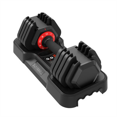 Adjustable Dumbbell Set, Free Weights Dumbbells Set with Anti-Slip Handle and Tray for Home Gym Strength Training Equipment