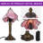 14" Tiffany Style Table Lamp With Floral Stained Glass Shade (Bulb Include)