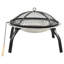 Aziana 2-in-1 Fire Pit and BBQ with Poker 56x56x50 cm Steel-986412460