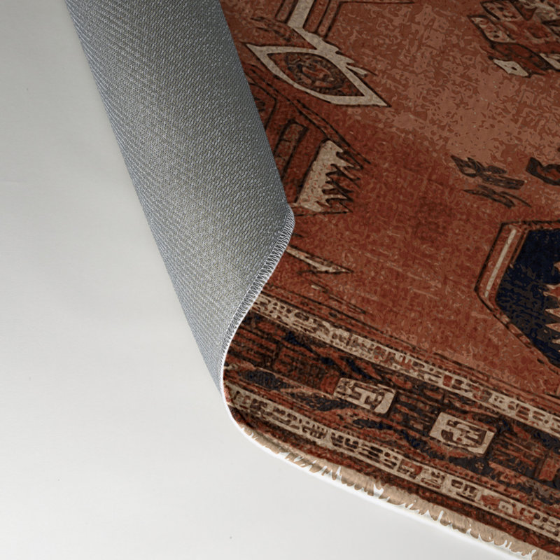 Tapis turc intérieur et extérieur brun, Rond 5 pi