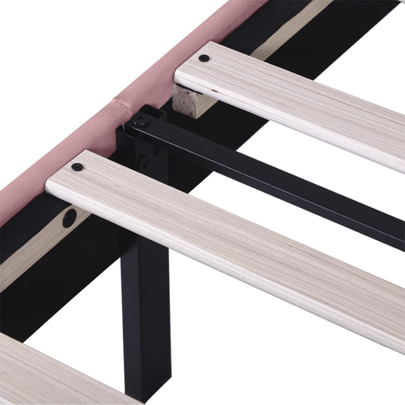 Adeiza Upholstered Bed, Pink
