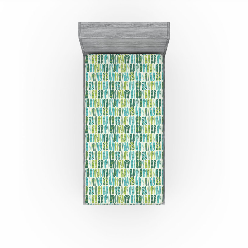 Ensemble de 2 draps-housse Ambesonne Flip Flop, Drap-housse de taille simple