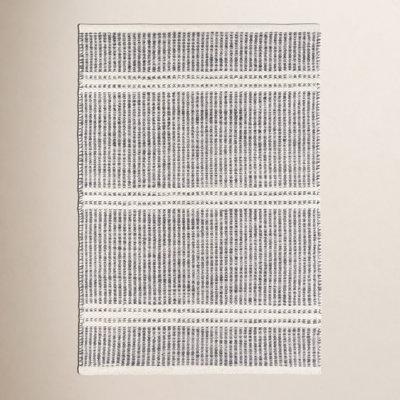 Malta Grey Hand-Woven Striped Wool Rug