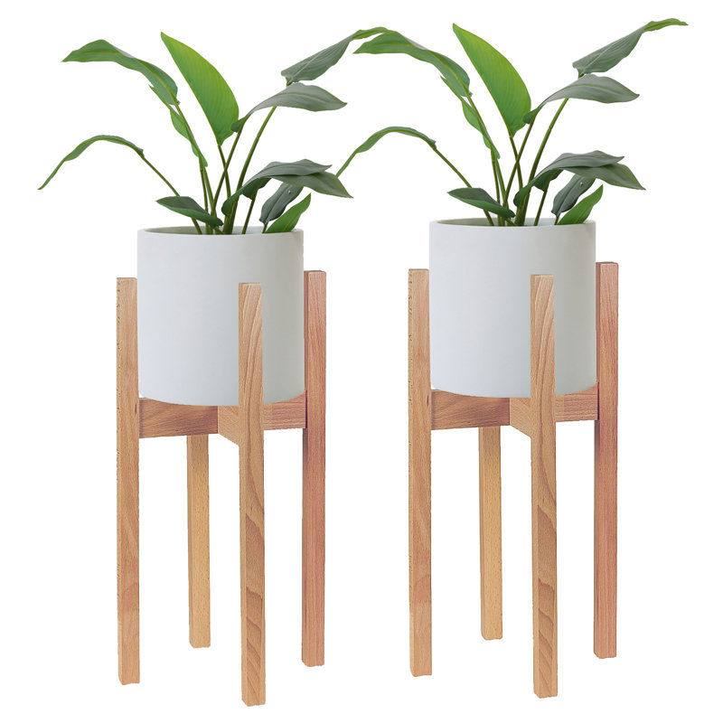 Grand support à plantes Beech l 15,25 po x P 15,25 po, Naturel, H 24 po x l 12,5 po x P 12,5 po