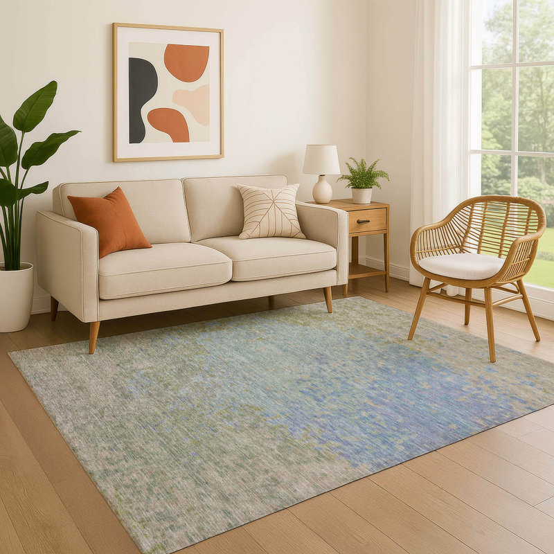 Premium Machine Washable Lubbers AMF1737 Modern Rug, Rectangle 3' x 5'