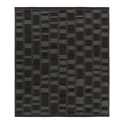 Rug & Kilim’S Scandinavian Style Rug With Black, Gray & Purple Geometric Pattern