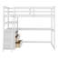 Lit mezzanine simple avec bureau en L, structure de lit mezzanine en bois avec tablettes et 2 tiroirs intégrés-1400104379