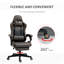 Fauteuil de jeu de course brun, fauteuil de jeu en cuir Diamond Pu, fauteuil inclinable pivotant à haut dossier, avec repose-pieds, support lombaire, hauteur réglable