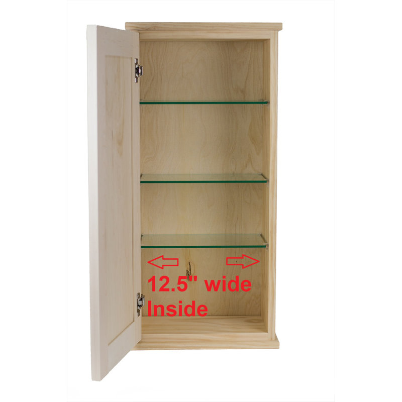 Armoire de salle de bain murale en bois massif l 15,5 po x H 25,5 po x P 6,25 po, L 15,5 po x H 25,5 po x P 6,25 po