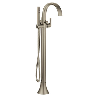 Moen Doux Single Handle Floor Mounted Freestanding Tub Filler with Handshower