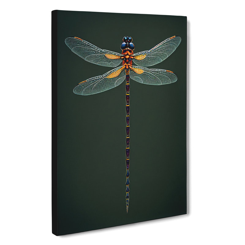 Intricate Dragonfly - Wrapped Canvas Print, 76cm H x 50cm W x 3cm D
