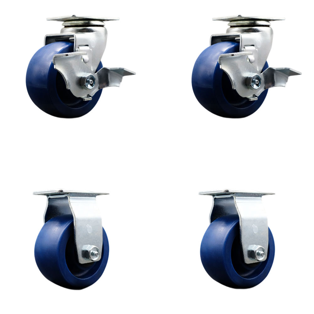 Service Caster Tool Box Caster Wheel Set 4 Inch Solid Polyurethane