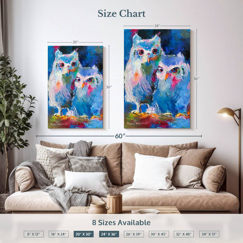 Brampt Two Owls, 36" H x 24" W