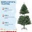 Arbre de Noël 4,5 pi avec lumières DEL, sapins de Noël épineux réalistes haut de gamme, arbre de Noël des Fêtes avec charnières en métal-1135716400