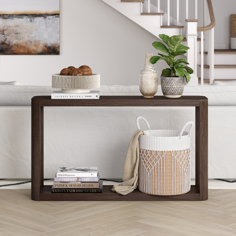 52" Wide Rectangular Console Table, Alder Brown