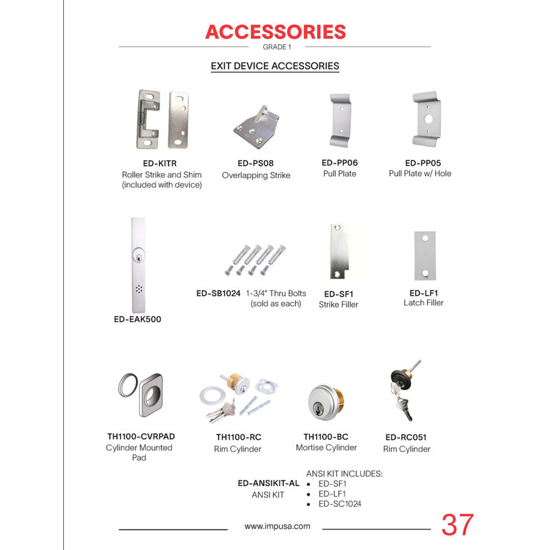 Aluminum Dummy Pull Exit Device Trim