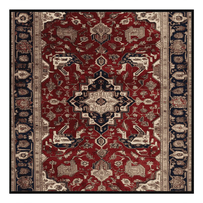 Machine Washable Persian Black Area Rug