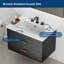 Meuble-lavabo flottant moderne avec lavabo - armoire de rangement murale, 2 tiroirs à fermeture en douceur, ensemble de meuble-lavabo noir résistant à l'eau, poignées dorées, lavabo en résine blanche, assemblage facile - noir de 24 po-1538477920
