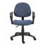 Fauteuil de posture pivotant Jea, accoudoirs bouclés, tweed bleu, roulettes-117561194