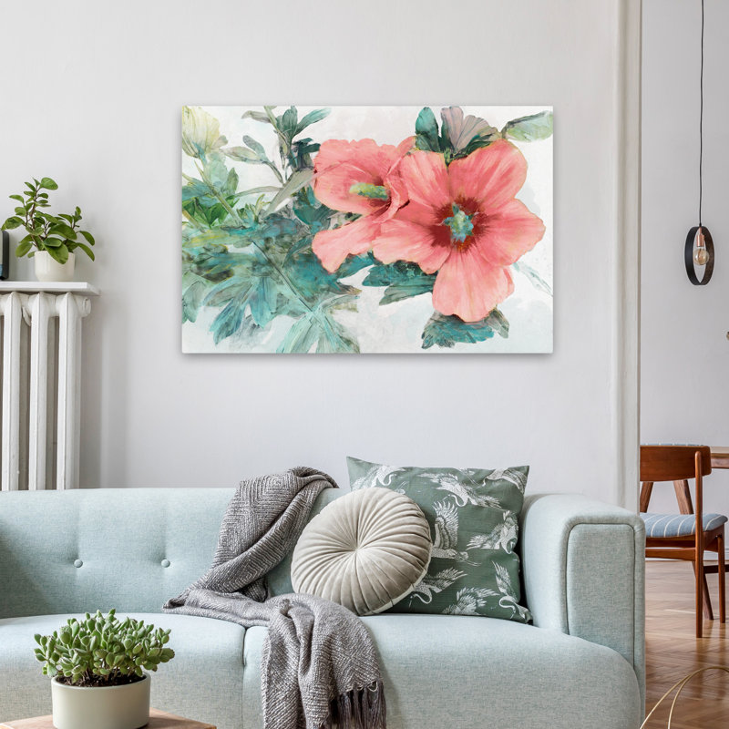 Plantes, fleurs, fleur tropique II, art mural, H 24 po x l 36 po