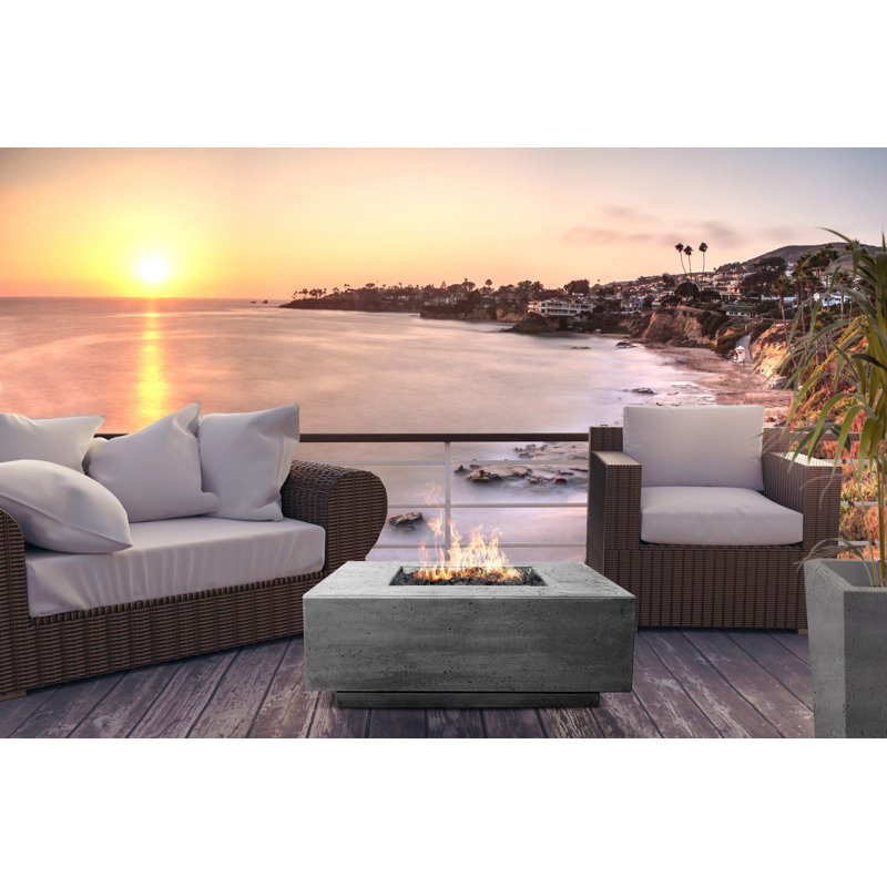 16" H x 36" W Concrete Natural Gas/Propane Outdoor Fire Pit Table