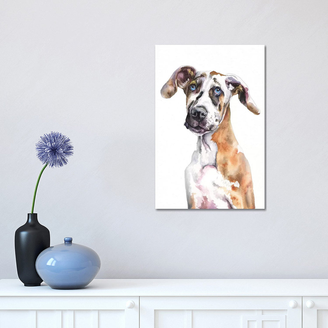 Great Dane Puppy by George Dyachenko - Wrapped Canvas Print