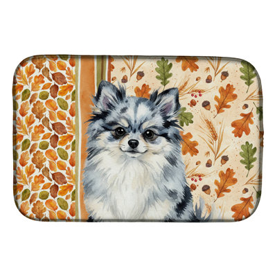 Merle Pomeranian Heirloom Fall Dish Drying Mat