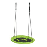 SwingKing Nylon Green Web / Saucer Swing Swing Seat with Chains