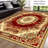Traditional Red Medallion Area Rug with Non-Slip Backing, Machine Washable Faux Cashmere Polyester Carpet-486904691