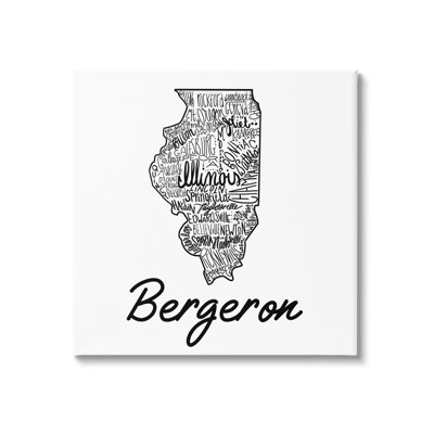 Illinois State Typography cmw-048 Personalized Wall Art