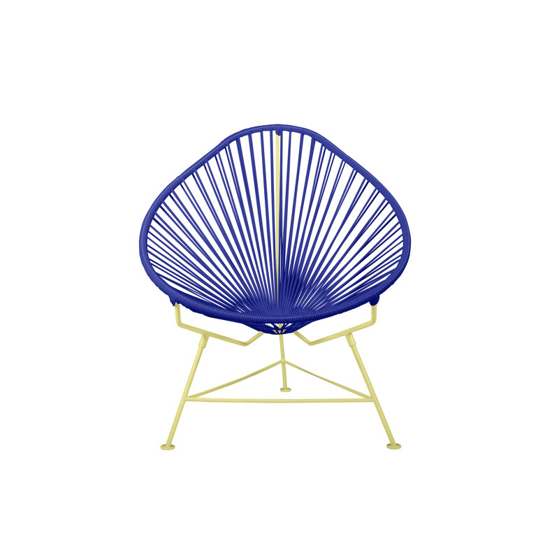Chaise de jardin, Bleu foncé / jaune