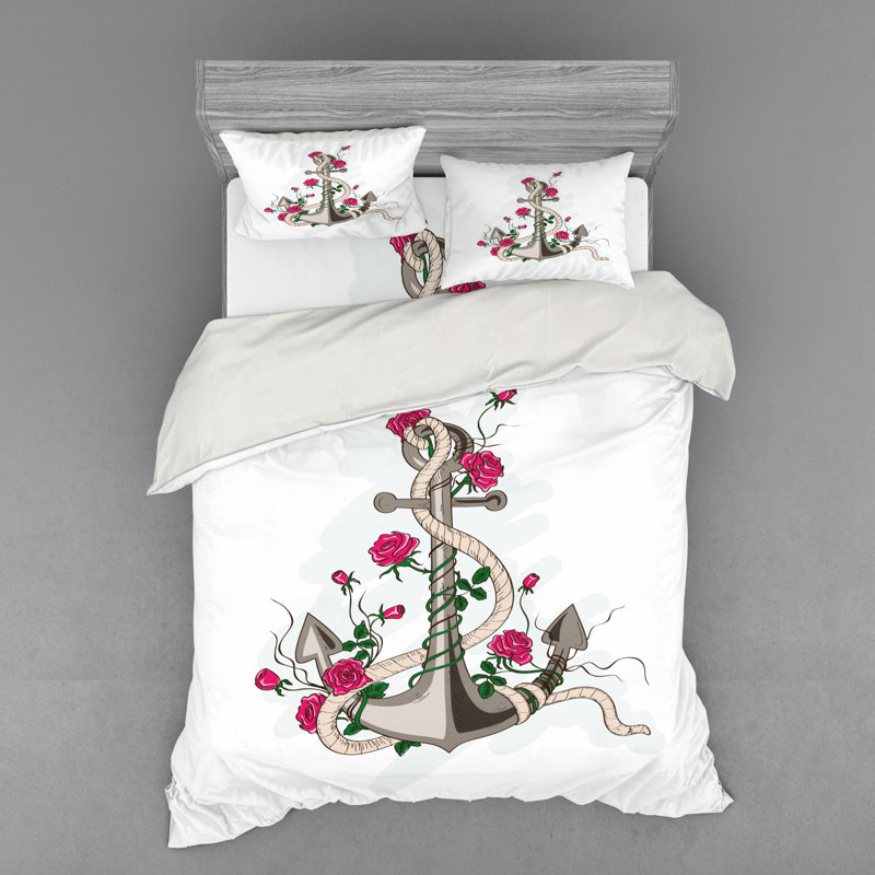 Ensemble de housse de couette en microfibre rose blanc / rose, Housse de couette grand + 3 pièces supplémentair