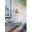 Vase rond 11 x 3,1 x 12 po, blanc / or