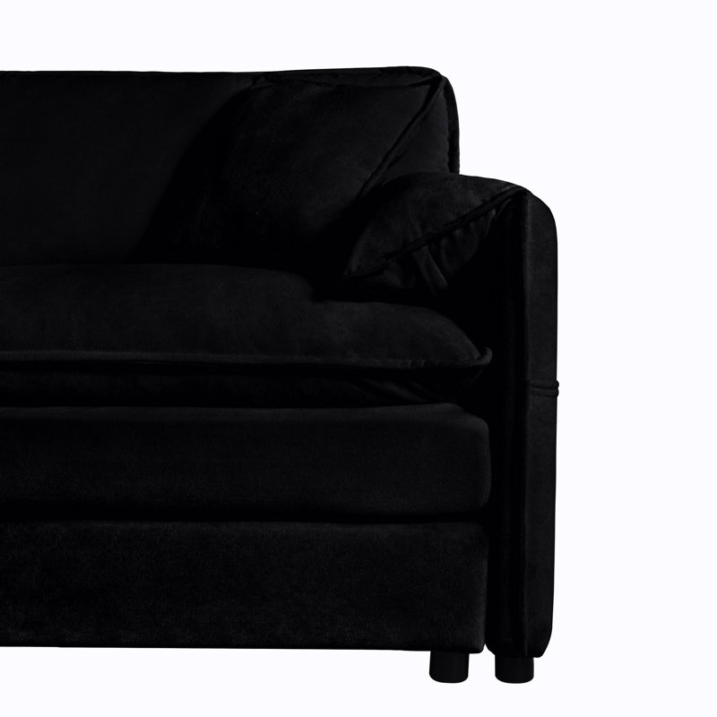 Canapé surdimensionné en chenille, 2 avec revêtement luxueux, noir pour mousse de chambre à coucher