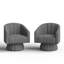 Ensemble de 2 fauteuils pivotants rembourrés surdimensionnés-291338535