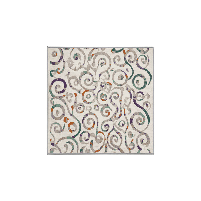 Silky Soft Plush Gray Area Rug, Square 3'
