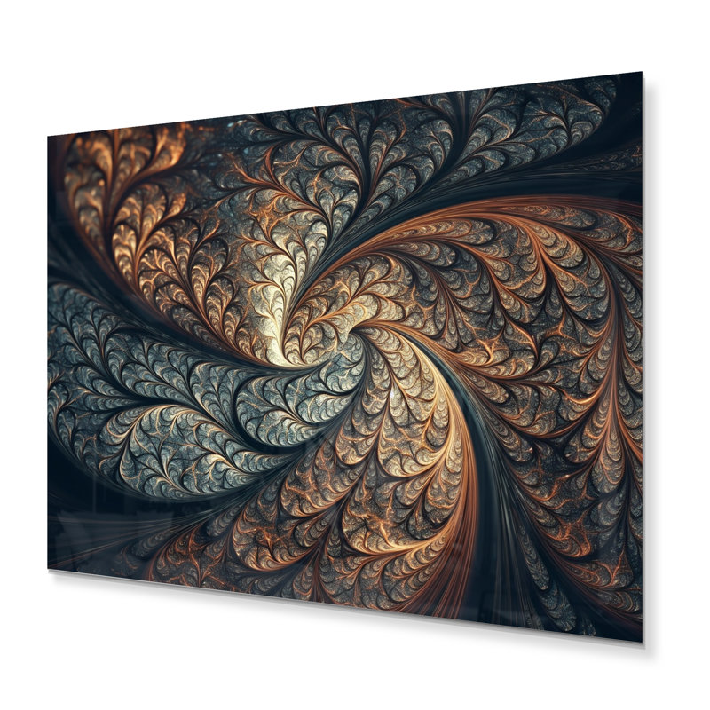 Blue And Orange Fractal Fusion III " Blue And Orange Fractal Fusion III ", 12" H x 20" W x 1" D