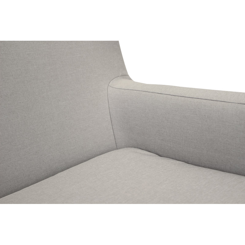 Fauteuil l 28 po Donham, Tissu performance natté avoine Jitterbug, Noir