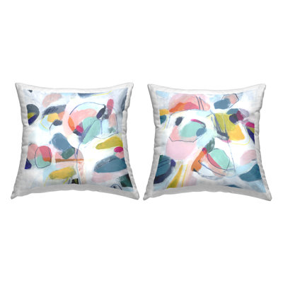 Design de coussin décoratif imprimé pastel accrocheur par June Erica Vess (ensemble de 2)