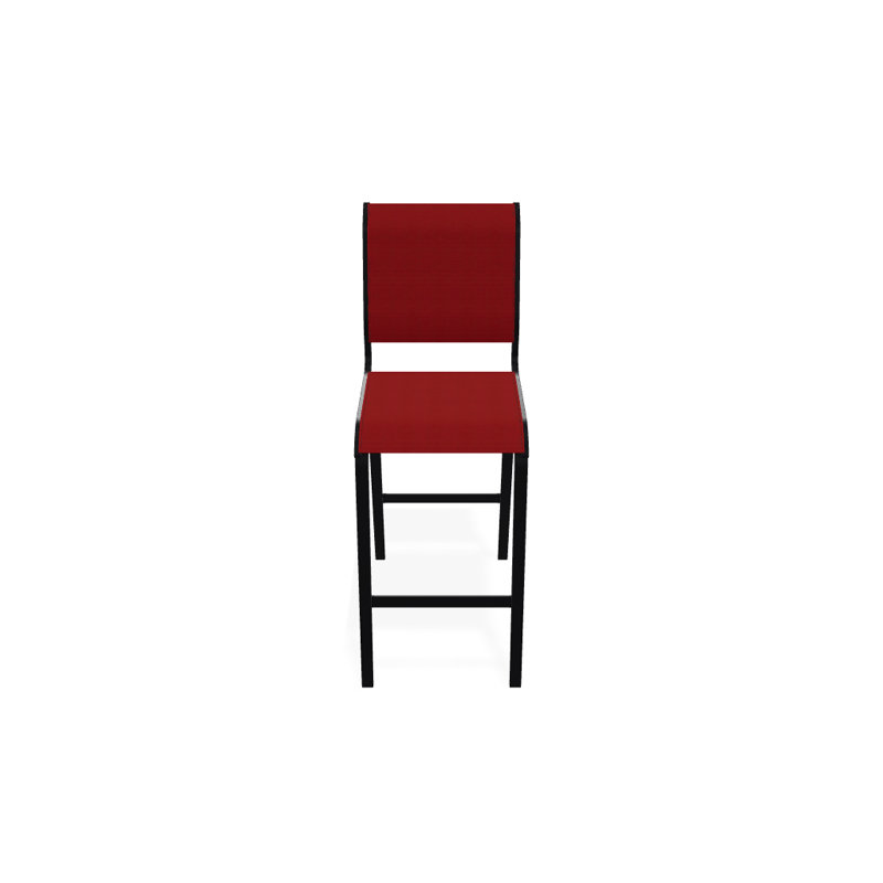 Tabouret de bar 29,5 po Holna, Noir texturé, Rouge 1D Sunbrella®