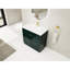 Meuble-lavabo autoportant de 91 cm (36 po) avec lavabo en résine blanche et 2 portes d'armoire à fermeture amortie - Construction à charnières de style moderne