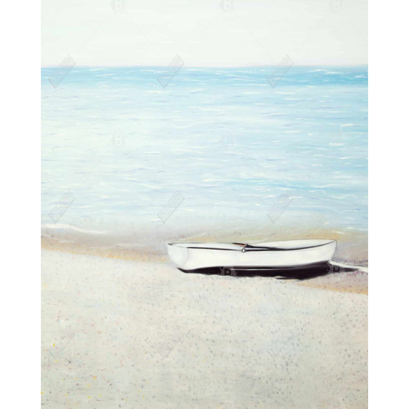 Le long de la mer - art côtier sur toile pour la décoration intérieure, H 48 po x l 60 po, Blanc