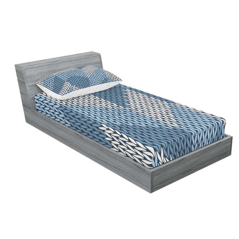 Microfiber Chevron Sheet Set, Twin Sheet Set with Fitted Sheet
