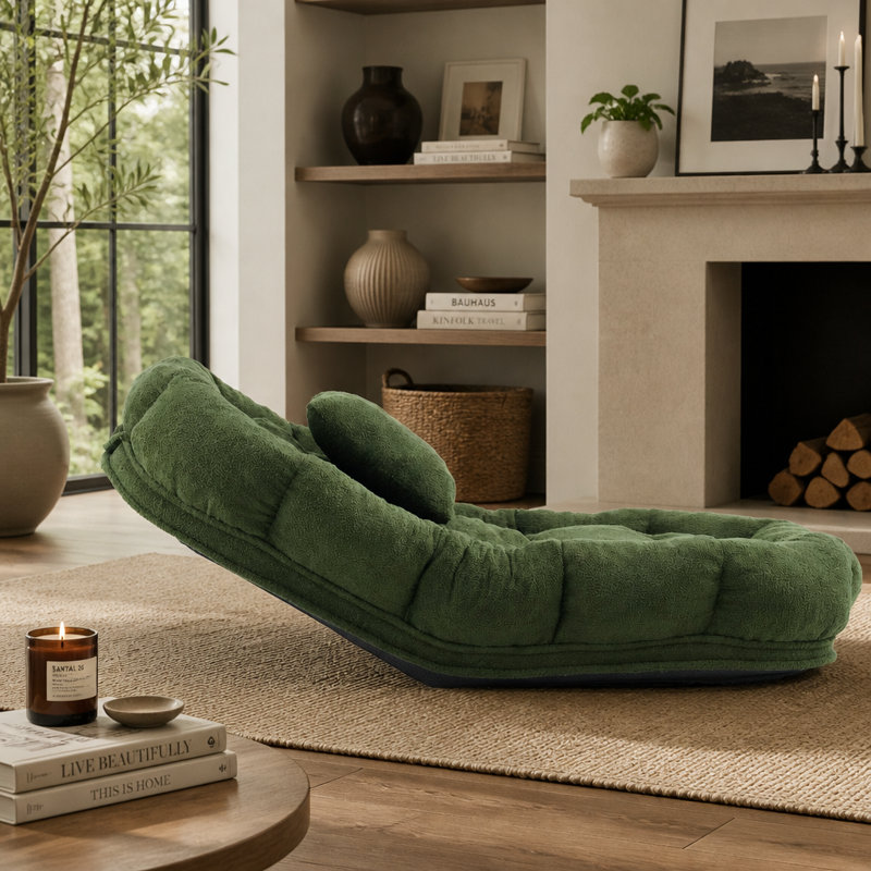 Upholstered 68.9 " Fabric Sofa Bed