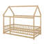 Lit simple en bois avec clôture-505989335