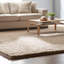 Diano Hand-Woven Shaggy Handmade Polyester Pile Area Rug with Brown, White, Silver Accents-442855349