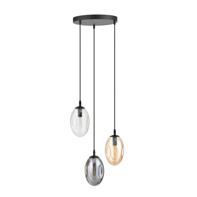 Edelie 3 - Light Black Cluster Pendant